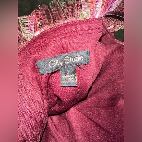 Floral Print Tiered Sparkle Mini Dress - Strapless - Size 7 - Picture 8 of 8